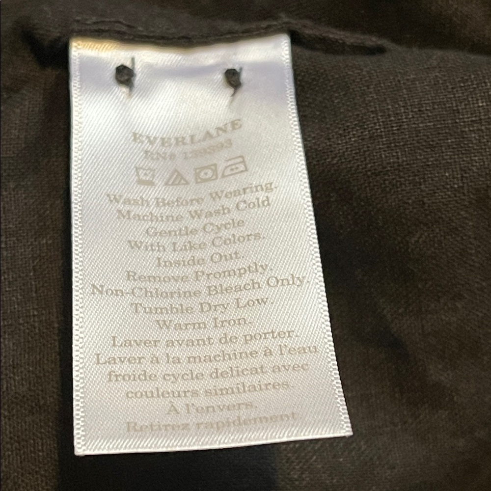 Everlane The Linen Popover Shirt Women's sz 6 Black - Picture 7 of 10